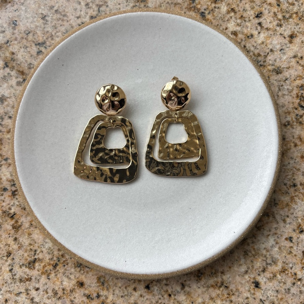 Hammered Gold Earrings